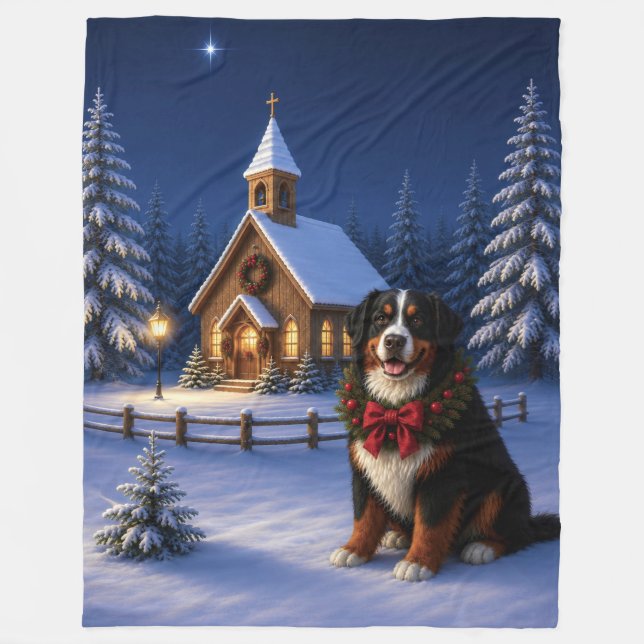 Bernese Mountain Dog Semester  Fleecefilt (Framsidan)