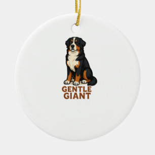Bernese Mountain Dog Sköna jätte. Julgransprydnad Keramik