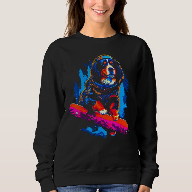 Bernese Mountain Dog Snowboard T Shirt (Framsida)
