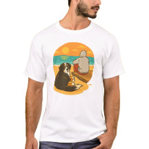 Bernese Mountain Dog Solnedgång Strand Kamrat