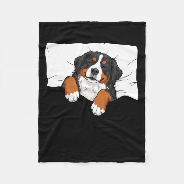 Bernese mountain dog sömntröja pyjamas rolig ordle fleecefilt (Framsidan)
