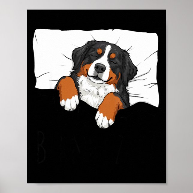 Bernese mountain dog sömntröja pyjamas rolig pun poster (Framsidan)