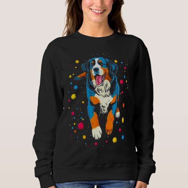 Bernese Mountain Dog Space Science Cosmos T Shirt (Framsida)