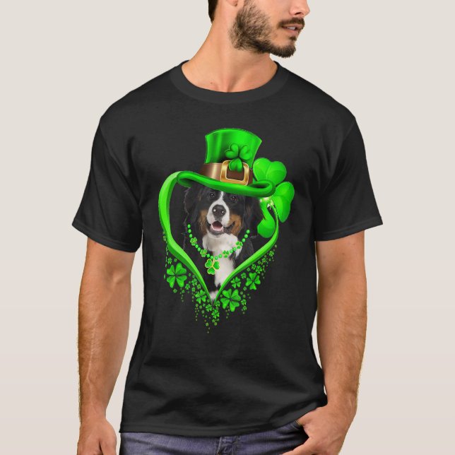 Bernese Mountain Dog St Patricks Day Lover Irish S T Shirt (Framsida)