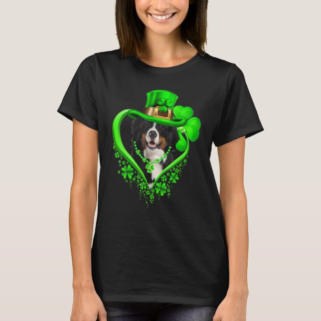 Bernese Mountain Dog St Patricks Day Lover Irish S T Shirt (Framsida)