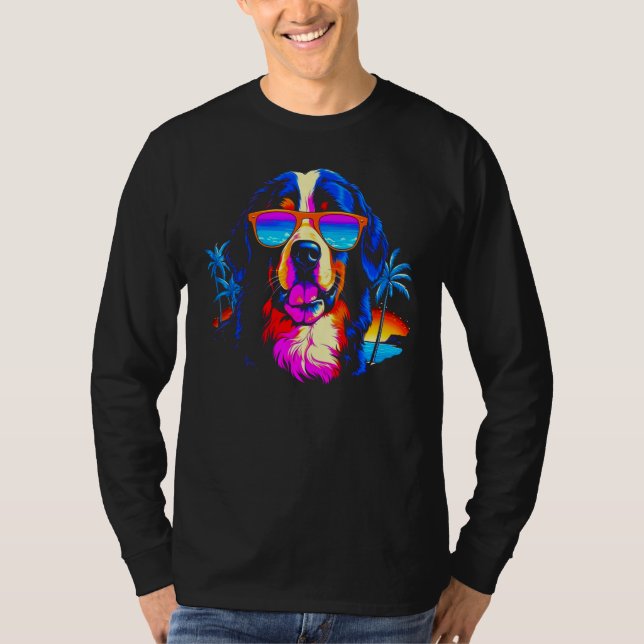 Bernese Mountain Dog Summer Party T Shirt (Framsida)