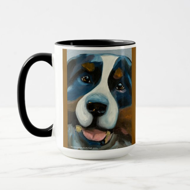 Bernese Mountain Dog | Tvåtons-mugg, 15 oz Mugg (Vänster)