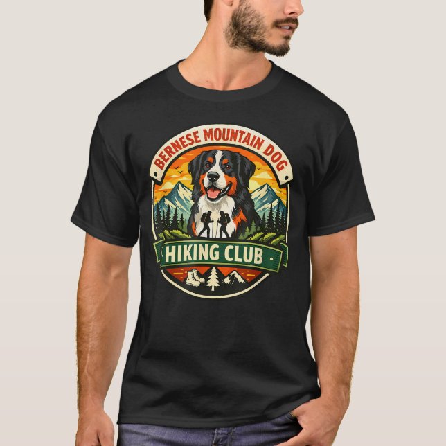 Bernese Mountain Dog Vandring T Shirt (Framsida)
