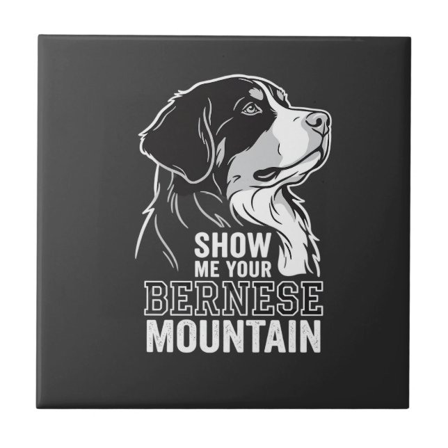 Bernese Mountain Dog Visa Mig Din Kakelplatta (Framsidan)
