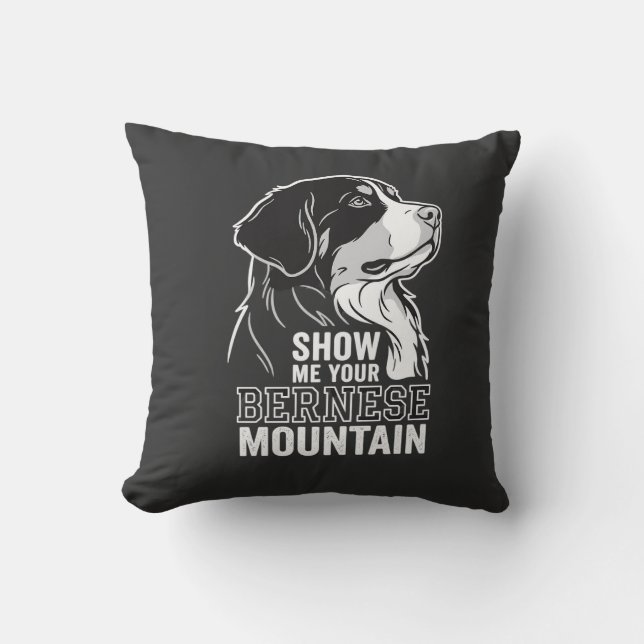 Bernese Mountain Dog Visa Mig Din Kudde (Framsida)