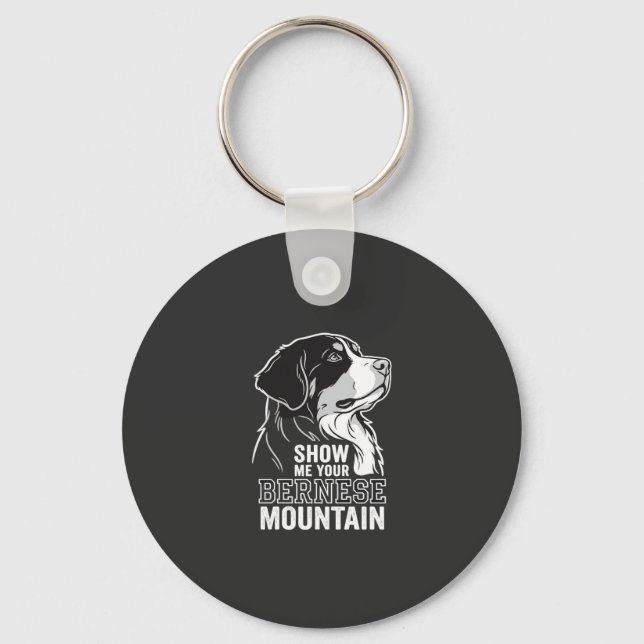 Bernese Mountain Dog Visa Mig Din Nyckelring (Framsida)