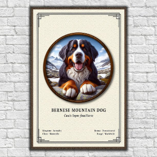 Bernese Mountain Dog Zoologisk Serie Poster