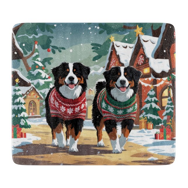 Bernese Mountain Dogs Christmas Snow Holiday (Framsidan)
