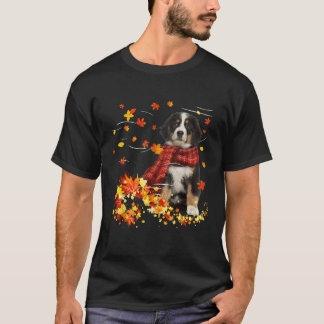 Bernese Mountain Fall Red Scarf Autumn Löv Gift D T Shirt