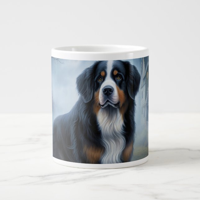 Bernese Mountain Halloween Skräckinjagande Jumbo Mugg (Framsidan)