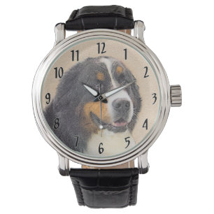 Bernese Mountain Hund 2 Painting - Original Hund A Armbandsur
