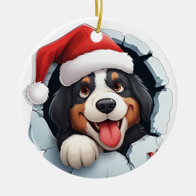 Bernese Mountain Hund 3D Breakthrough Ornament (Framsidan)