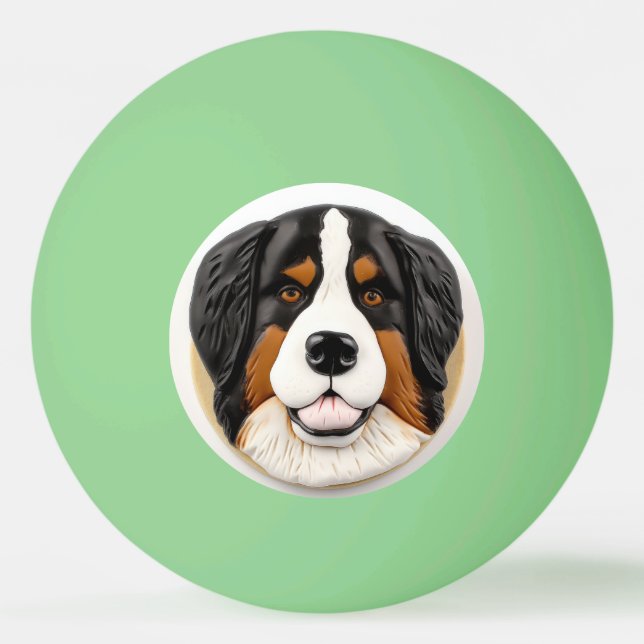 Bernese Mountain Hund 3D Inspired Pingisboll (Framsidan)