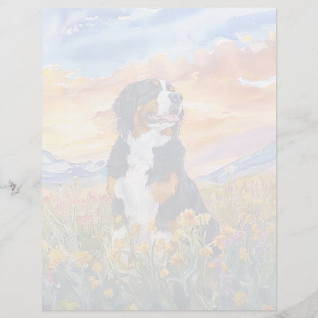 Bernese Mountain Hund - 8,5 tum x 11 tum Stationer (Framsida)