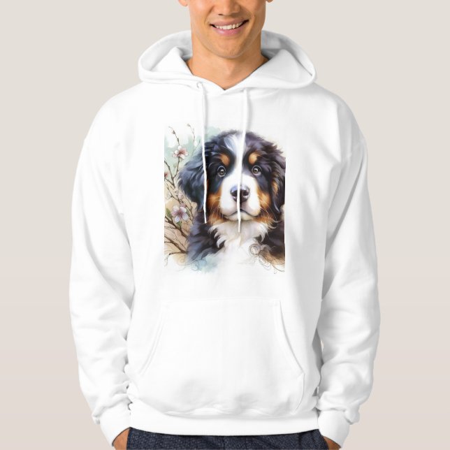 Bernese Mountain Hund AI Puppy Hoodie (Framsida)