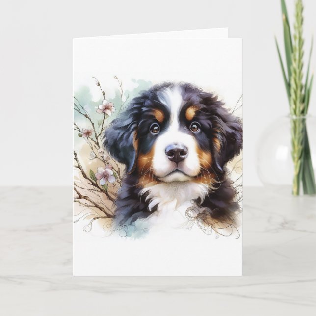 Bernese Mountain Hund AI Puppy Kort (Framsida)