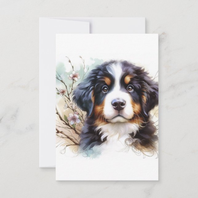 Bernese Mountain Hund AI Puppy Tack Kort (Framsida)