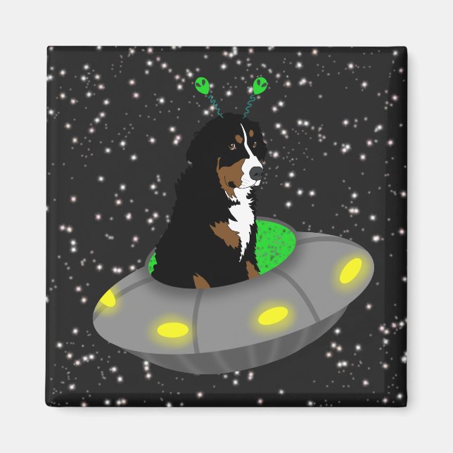 Bernese Mountain Hund Alien Magnet (Framsidan)