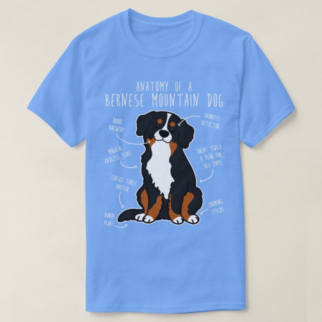 Bernese Mountain Hund Anatomy 1 T Shirt (Design framsida)