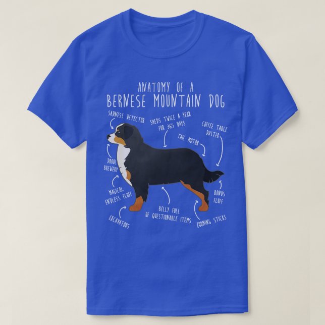 Bernese Mountain Hund Anatomy 2 T Shirt (Design framsida)