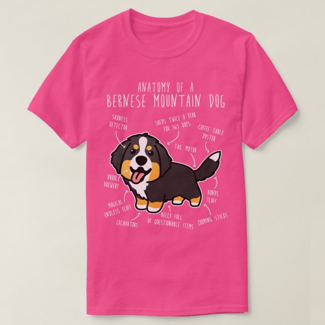 Bernese Mountain Hund Anatomy T Shirt (Design framsida)