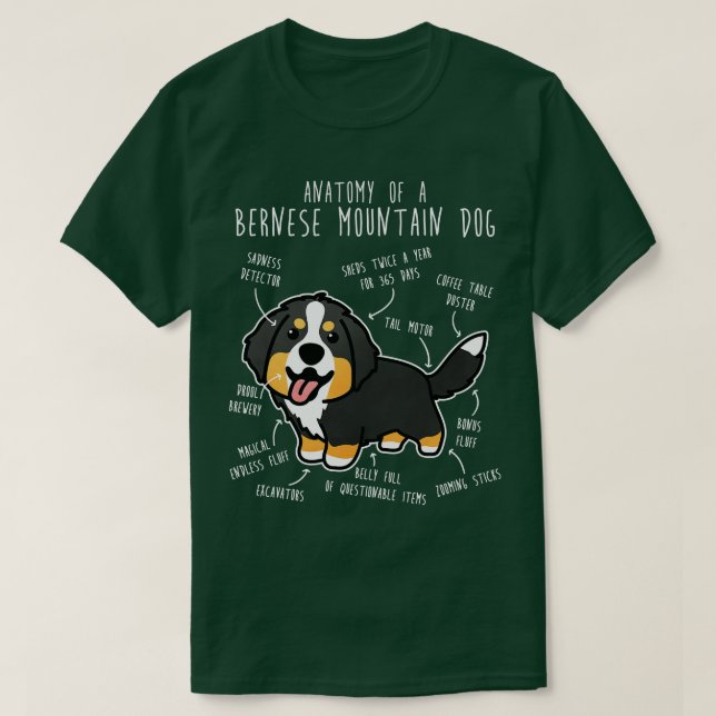 Bernese Mountain Hund Anatomy T Shirt (Design framsida)