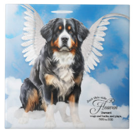 Bernese Mountain Hund Angel Anpassningsbar Pet Mem Kakelplatta