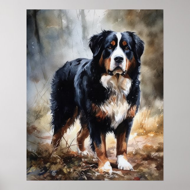 Bernese Mountain Hund Art Print Poster (Framsidan)
