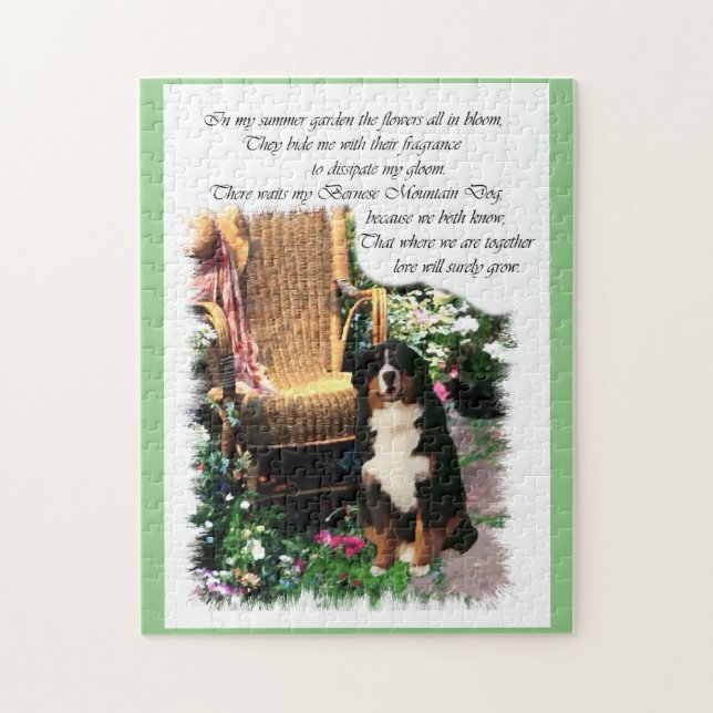 Bernese Mountain Hund Art Pussel (Vertikal)