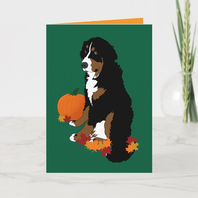 Bernese Mountain Hund Autumn Blank Kort (Framsida)