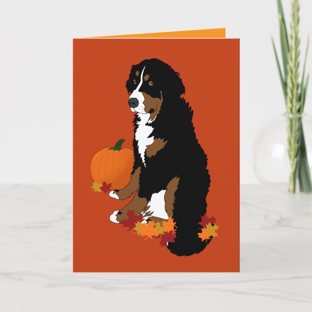 Bernese Mountain Hund Autumn Blank Kort (Framsida)