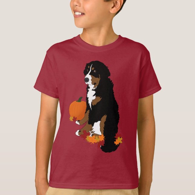 Bernese Mountain Hund Autumn T Shirt (Framsida)