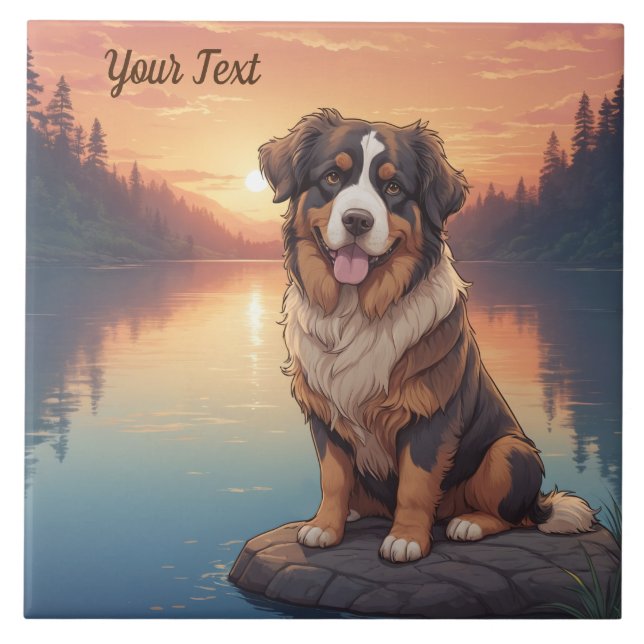 Bernese Mountain Hund av Sjö Kakelplatta (Framsidan)