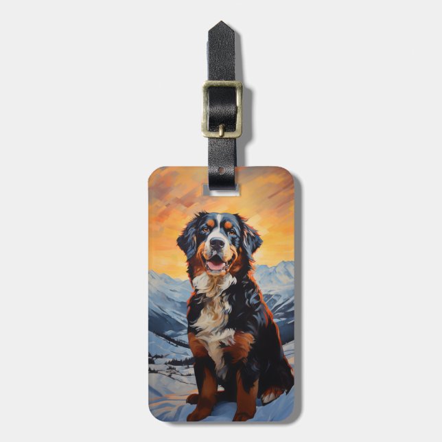 Bernese Mountain Hund Bagagebricka (Vertikal Framsida)