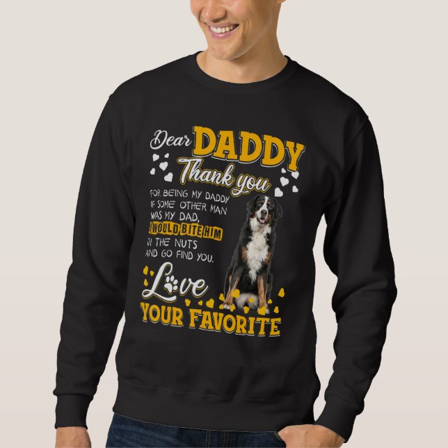 Bernese Mountain Hund Bäste pappa Tack for Bein Lång Ärmad Tröja (Framsida)