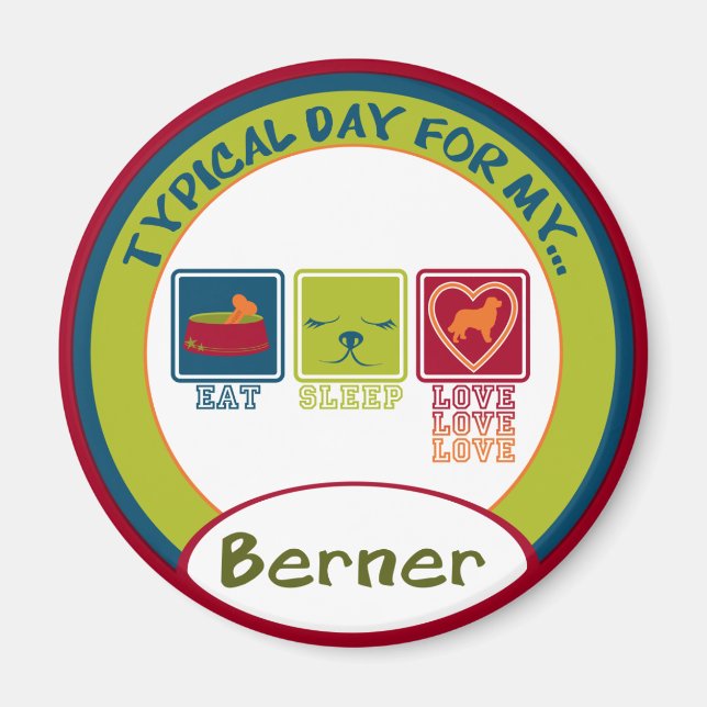 Bernese Mountain Hund [Berner] Magnet (Framsidan)