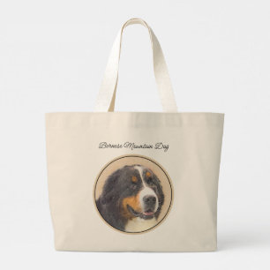 Bernese Mountain Hund Berner Painting Cute Pet Art Jumbo Tygkasse
