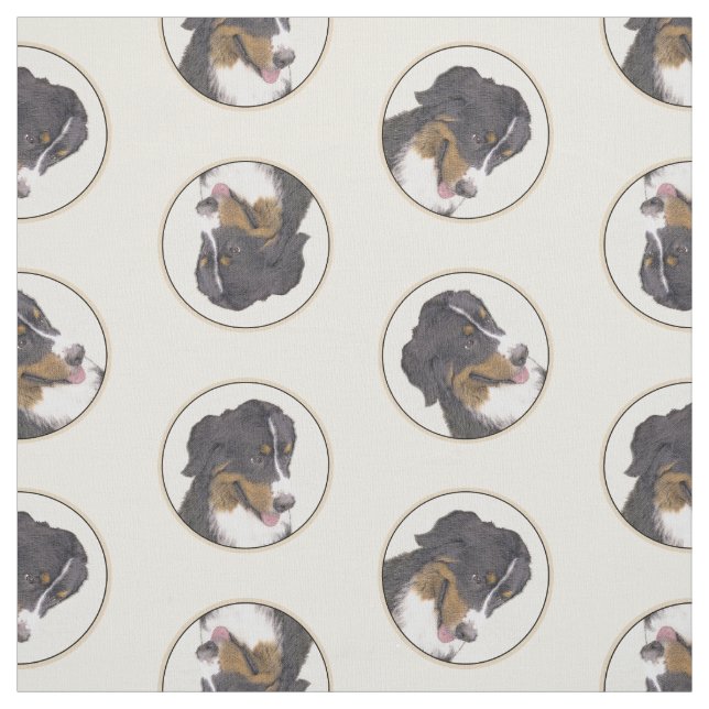 Bernese Mountain Hund Berner Painting Cute Pet Art Tyg (Provkarta)