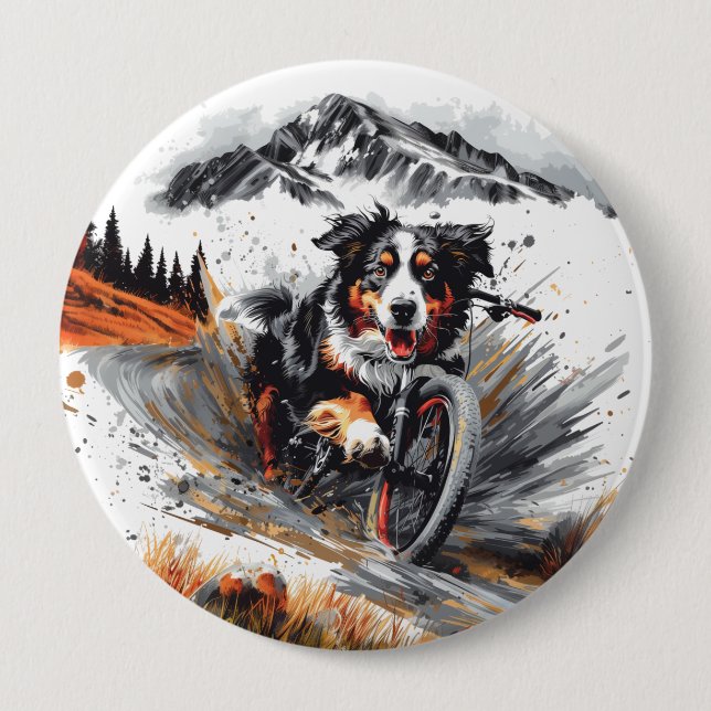 Bernese Mountain Hund Biking in Mountain Knapp (Framsida)