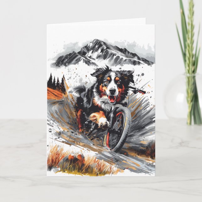 Bernese Mountain Hund Biking in Mountain Kort (Framsida)