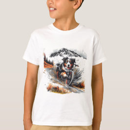 Bernese Mountain Hund Biking in Mountain T Shirt