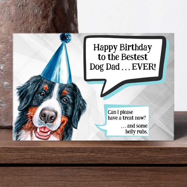 Bernese Mountain Hund Birthday Card Kort (Skapare uppladdad)