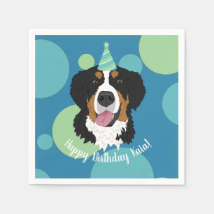 Bernese Mountain Hund Birthday Pappersservett