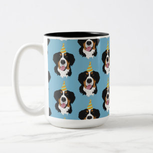 Bernese Mountain Hund Birthday Två-Tonad Mugg