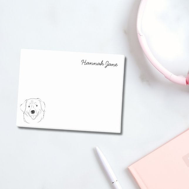 Bernese Mountain Hund Black & White Personlig Post-it Block (Bernese Mountain Dog Black & White Personalized Post-it Notes)